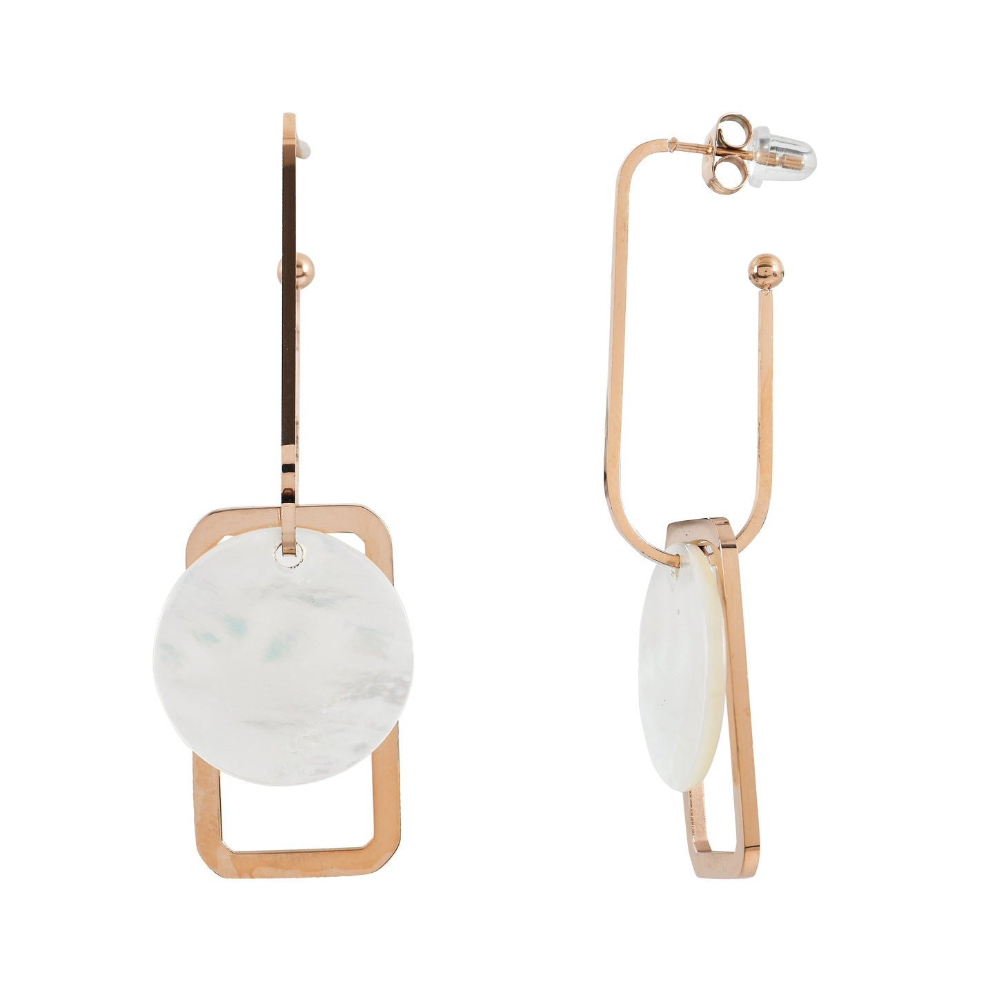 Modern Disc Dangles Earrings