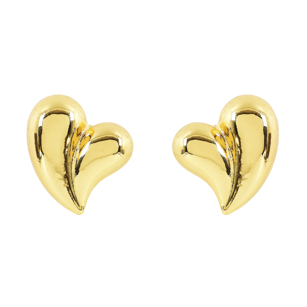 Golden Heart Studs Earrings