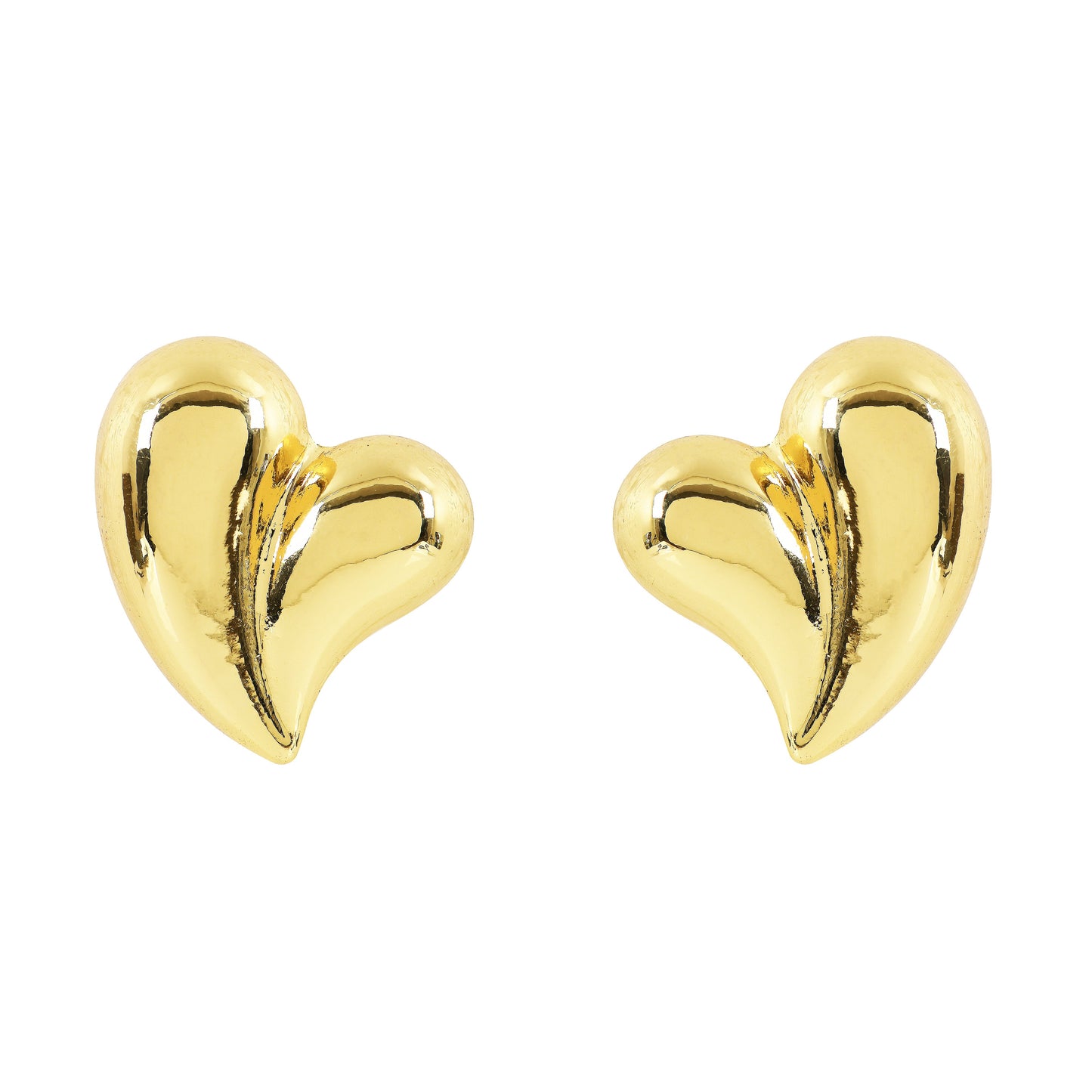 Golden Heart Studs Earrings