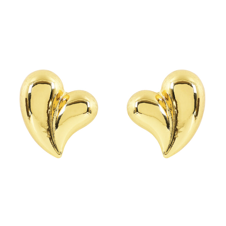 Golden Heart Studs Earrings