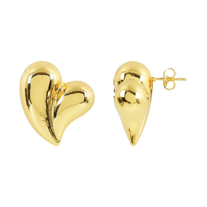 Golden Heart Studs Earrings
