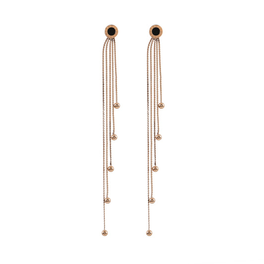 Midnight Comet Tassel Earrings