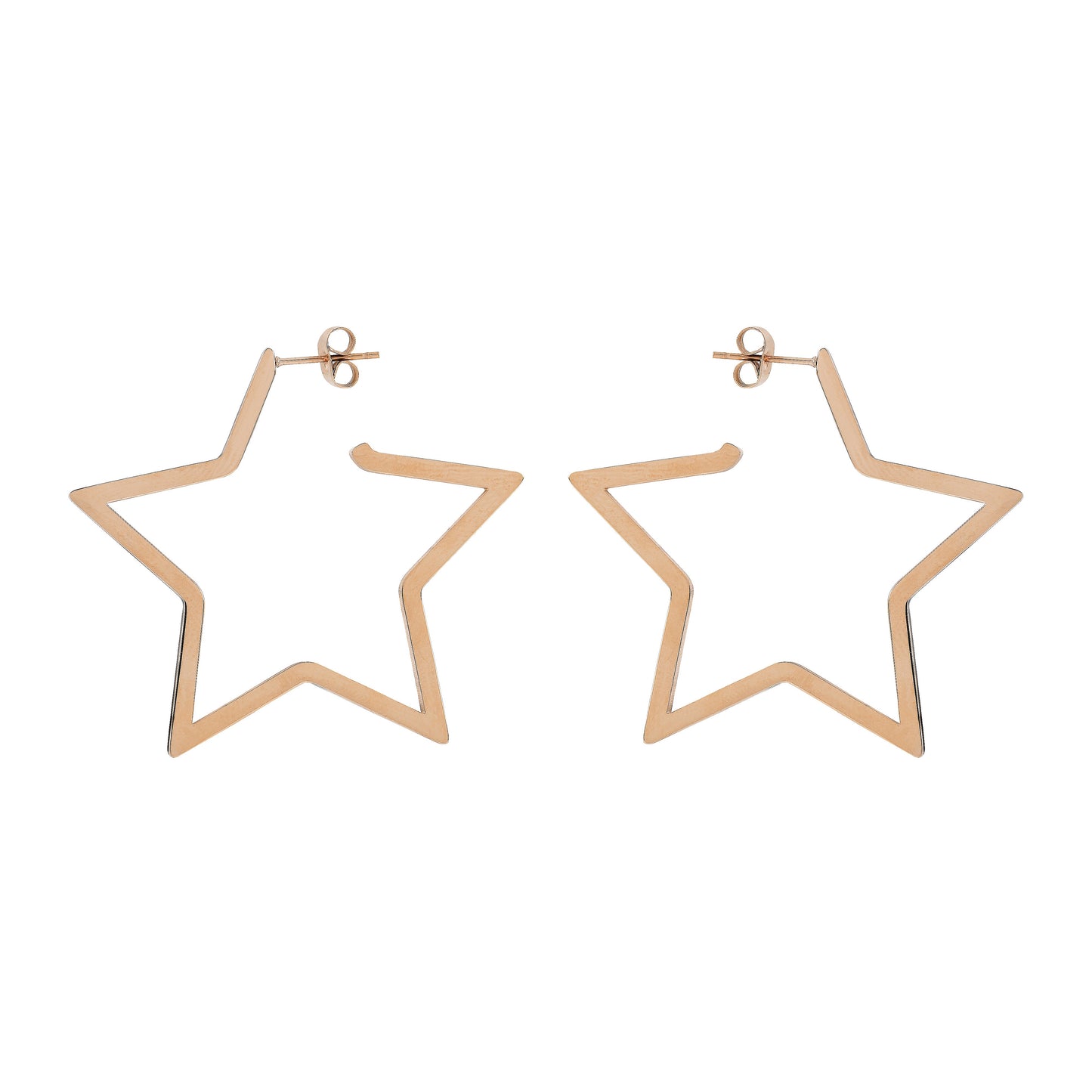 North Star Dangle Hoops Earrings