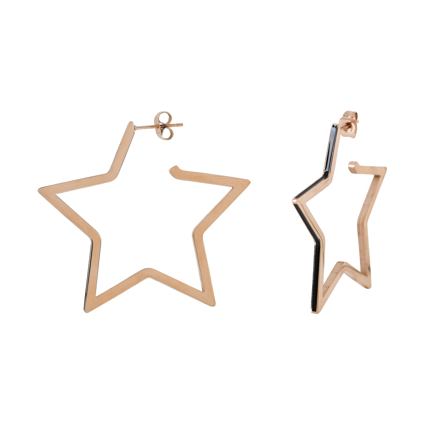 North Star Dangle Hoops Earrings