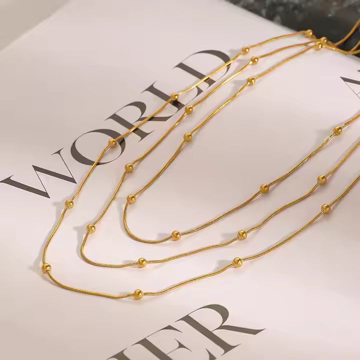 Dainty Layered Satellite Pendant Necklace