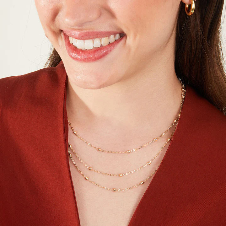 Dainty Layered Satellite Pendant Necklace