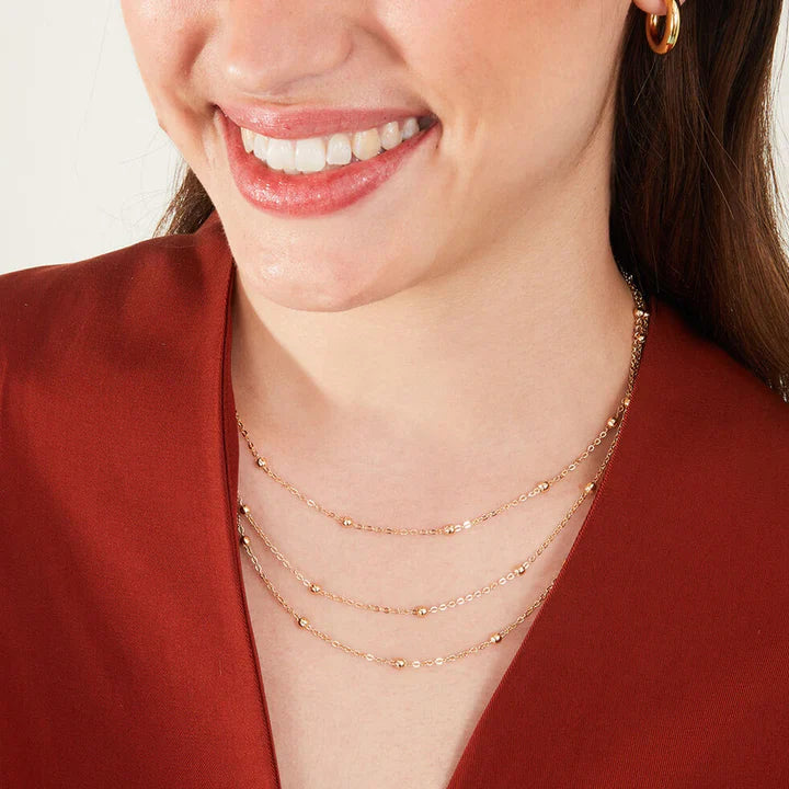 Dainty Layered Satellite Pendant Necklace