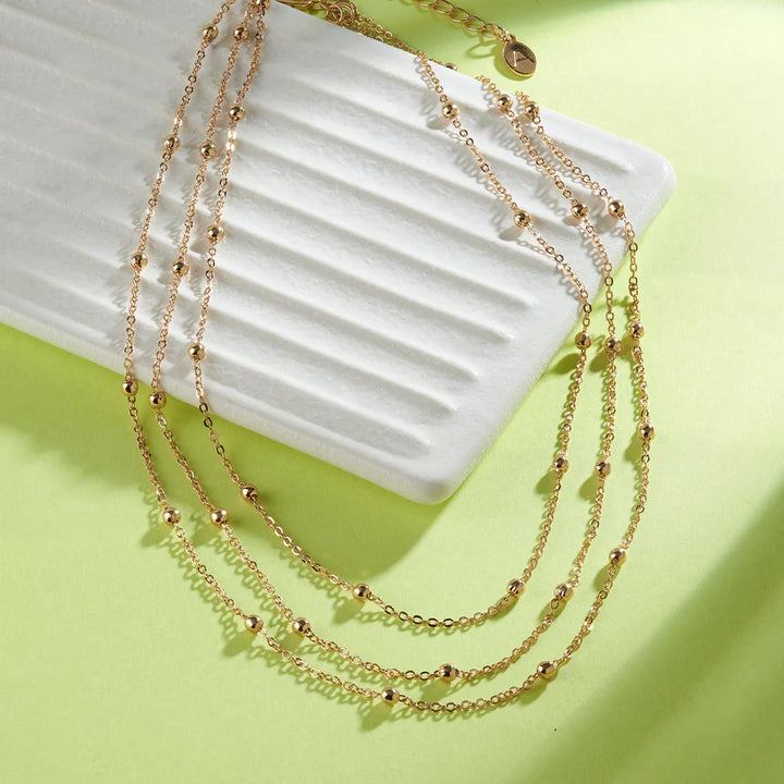 Dainty Layered Satellite Pendant Necklace