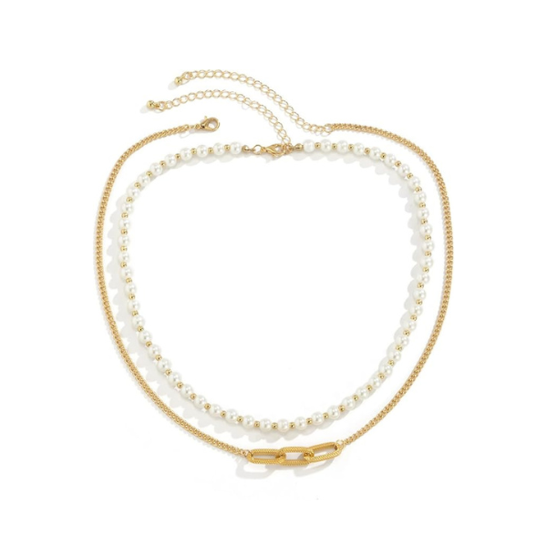2-in-1 Minimalist Luxe Pearl & Golden Bracelet & Necklace