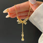 Love Knot Drop Golden Pendant Necklace