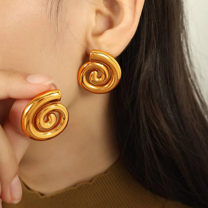 Golden Swirl Earrings