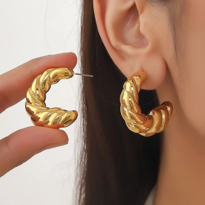 French Twist Hoops Earrings