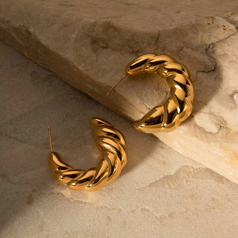 French Twist Hoops Earrings