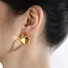 Origami Fold Studs Earrings