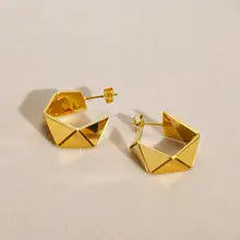 Origami Fold Studs Earrings