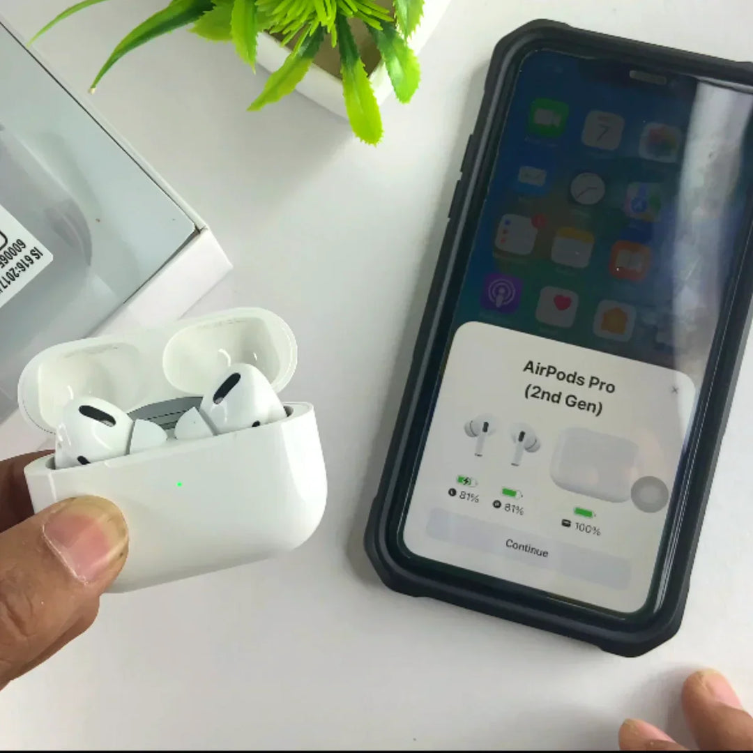 AirPods Pro 2nd Gen: 100% ANC  + 3D Spatial Audio + GPS Tracking (Find My Device) With  Silicone Cover Free