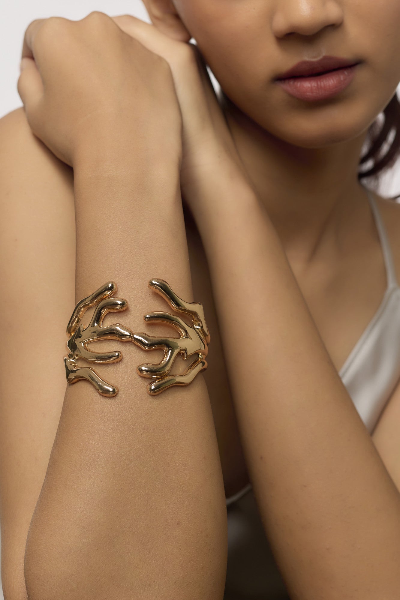 Golden Coral Cuff Bracelet