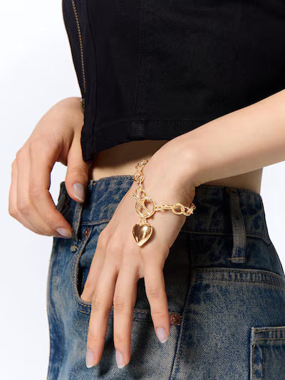 2-in-1 Radiant Heart Toggle Bracelet & Necklace