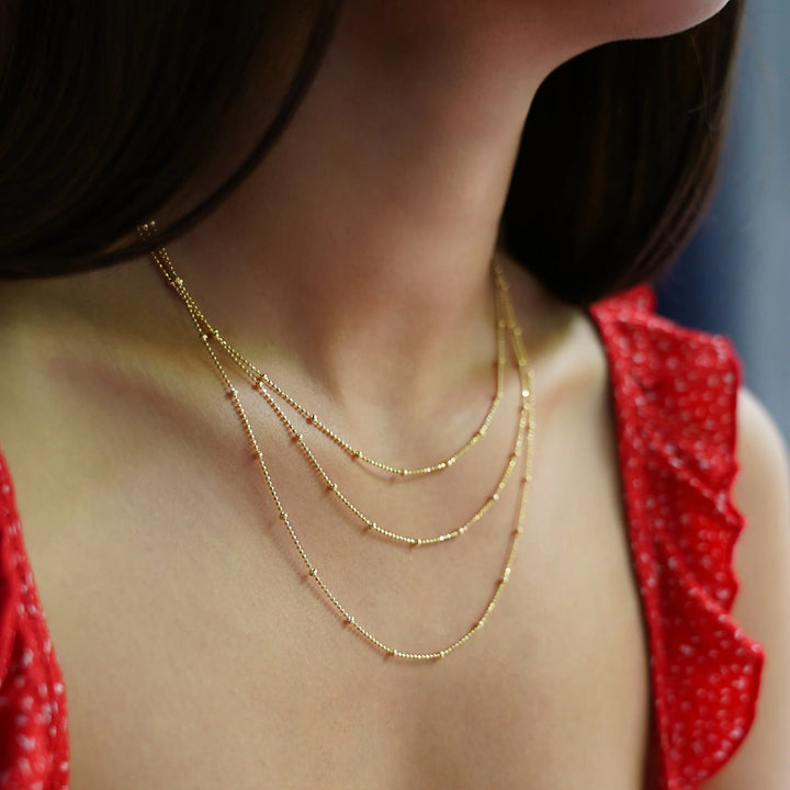 Dainty Layered Satellite Pendant Necklace